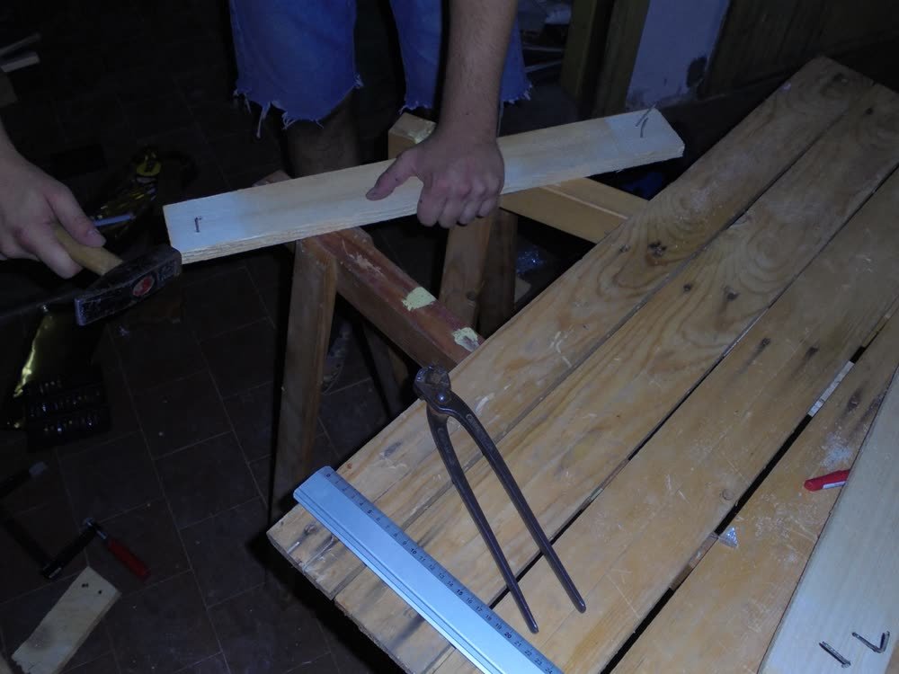 Marking a board against a straight edge