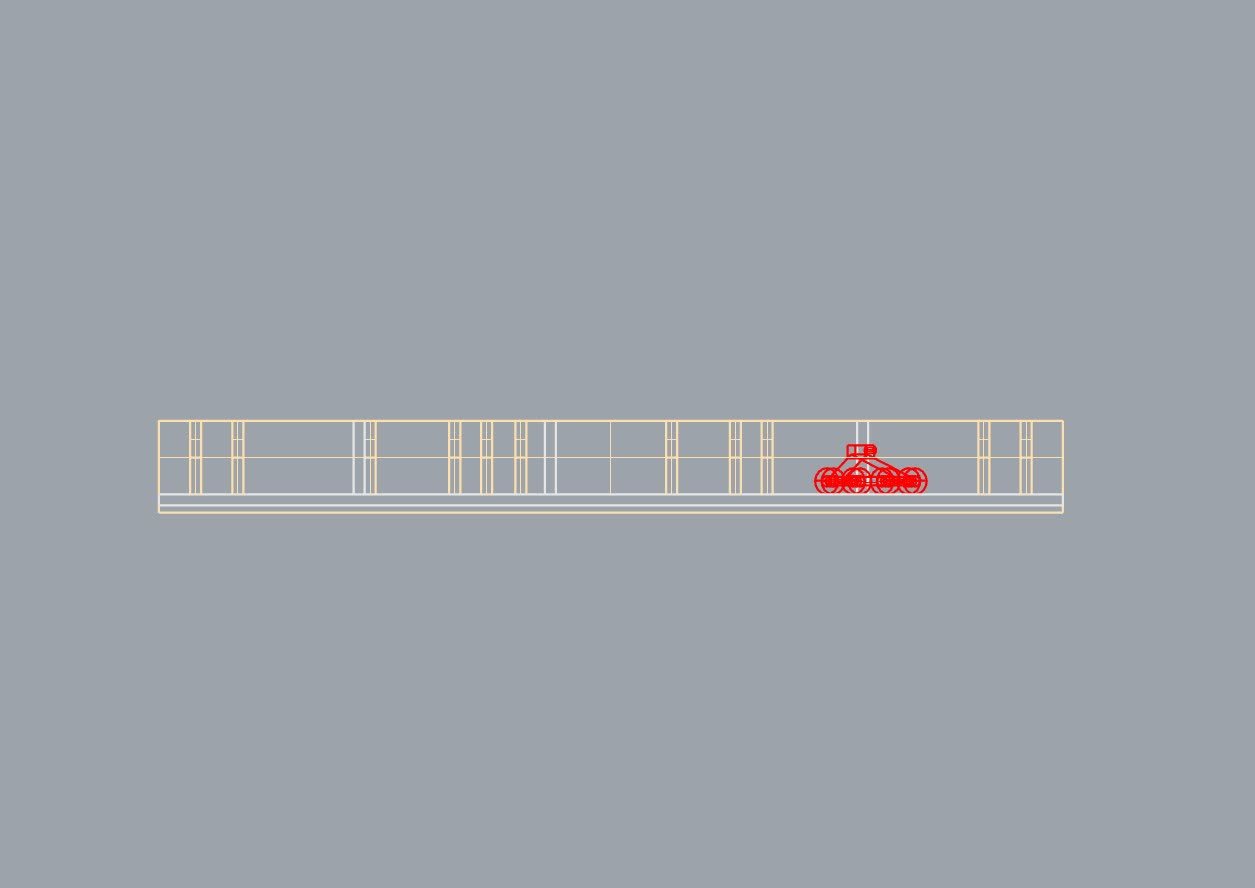 Front elevation of the model