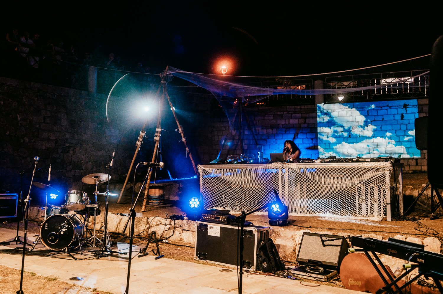 The stage set before the doors opened