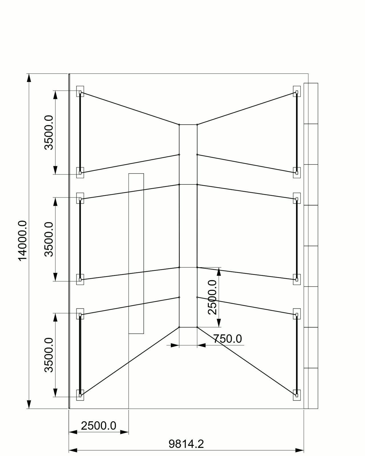 Top view of the scaffolding layout
