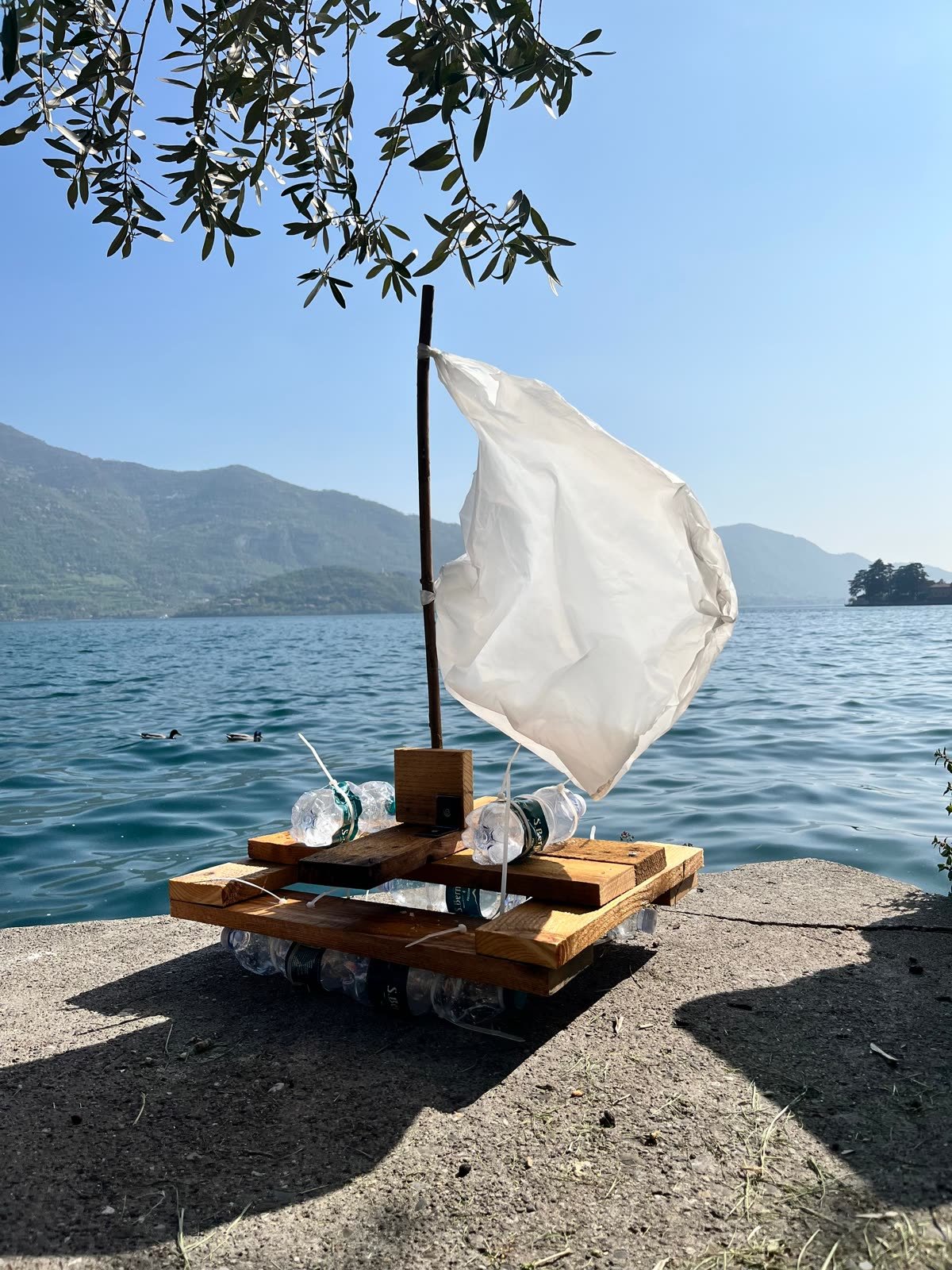 The floating artifact on the water