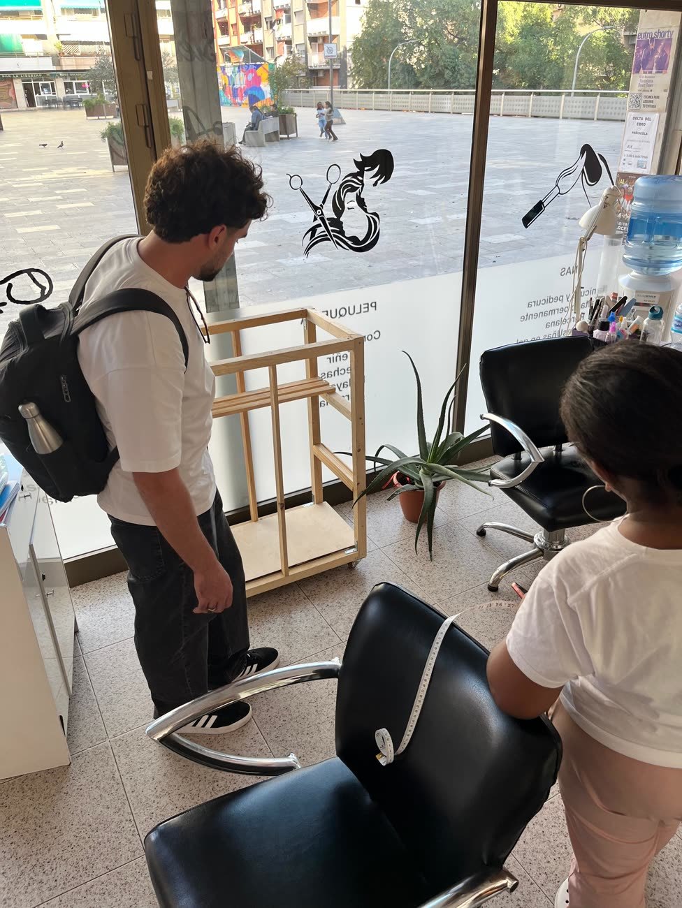 Showing the first prototype to a shop owner