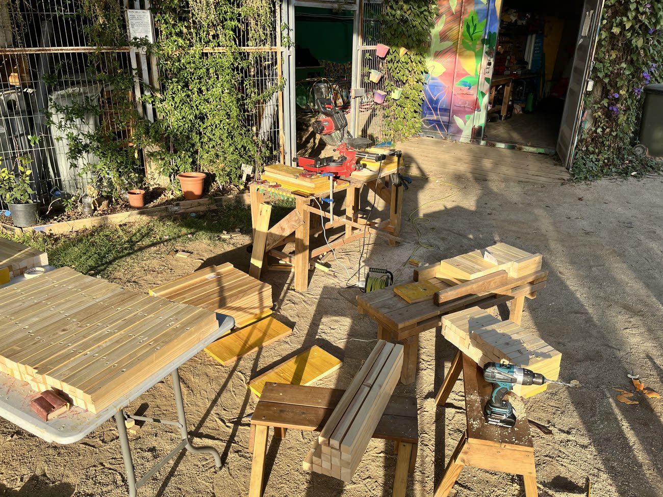 The wood lab in the communal garden