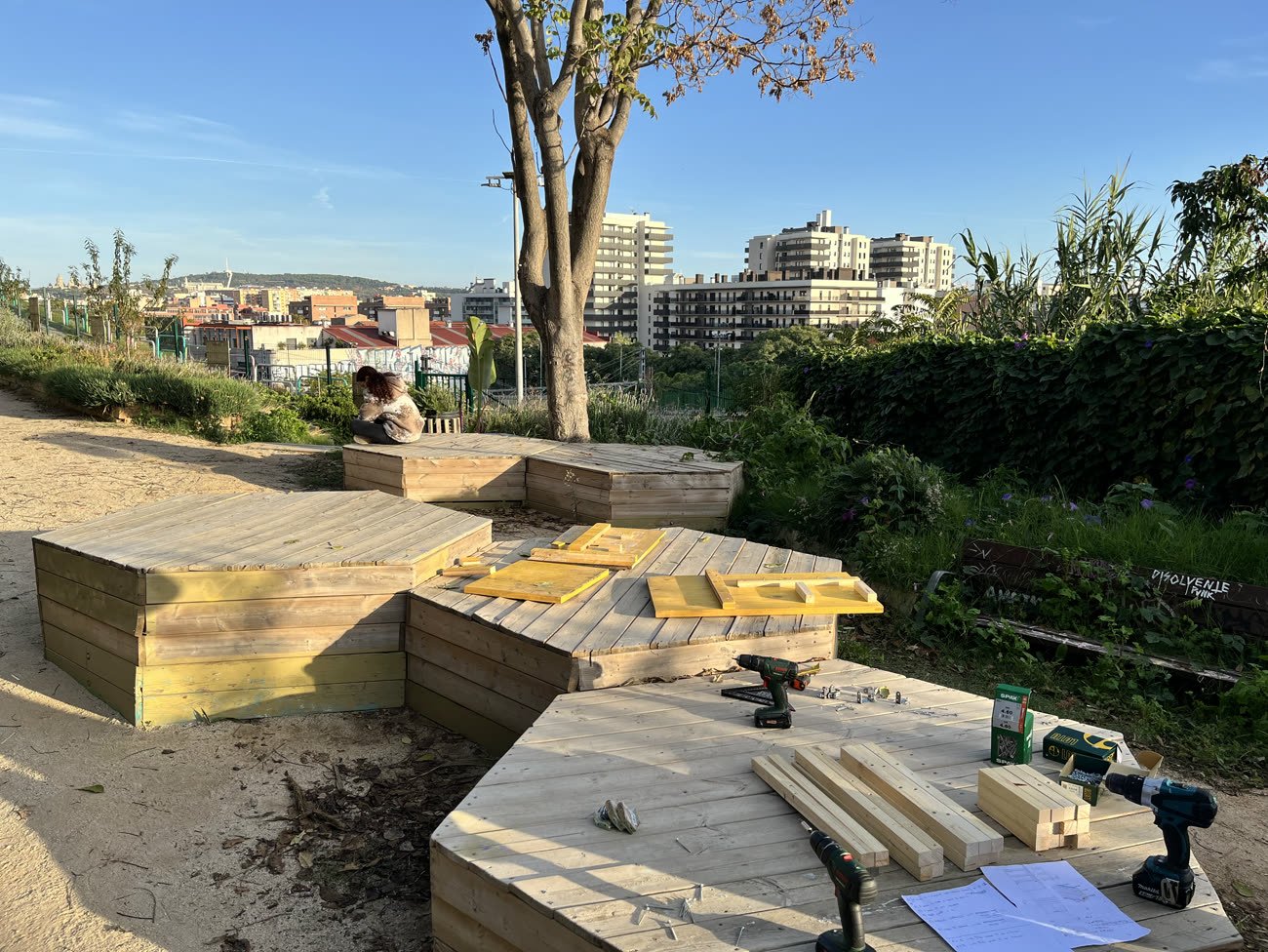 The wood lab in the communal garden